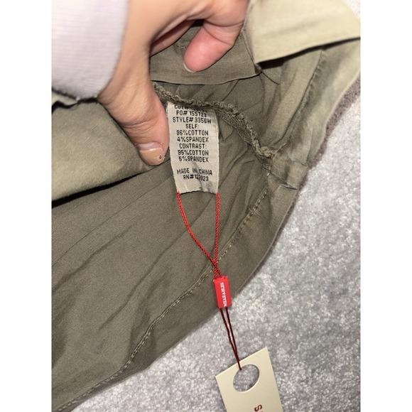 Wearables olive green ruched overall dress pockets utility chic Bubble boho S - Picture 10 of 16